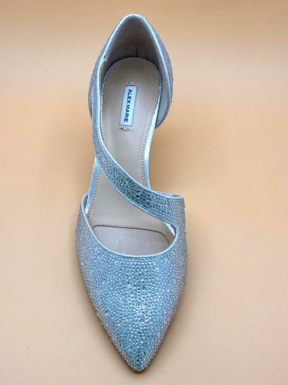 *GORGEOUS* Alex Marie Carmela Glitter Rhinestone Formal Wedding Prom Heels 7.5M